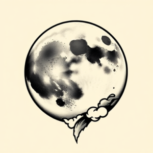 Neo-Traditional Moon Tattoo