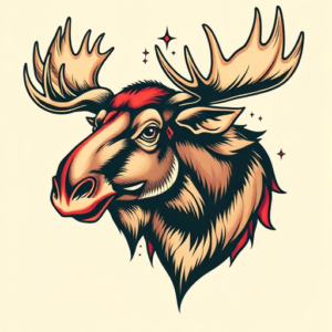 Neo-Traditional Moose Tattoo