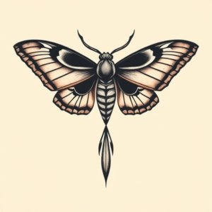 Neo-Traditional Moth Tattoo