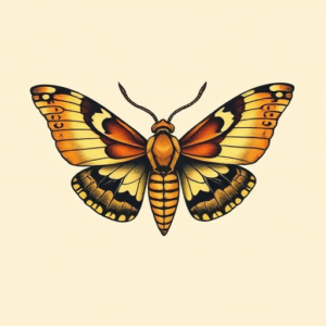 Neo-Traditional Moth Tattoo