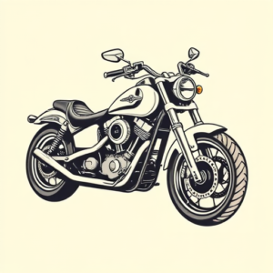 Neo-Traditional Motorcycle Tattoo