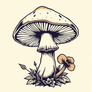 Neo-Traditional Mushroom Tattoo