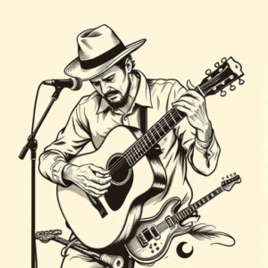 Neo-Traditional Music Tattoo