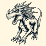 Neo-Traditional Mythosaur Tattoo