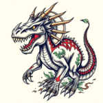 Neo-Traditional Mythosaur Tattoo