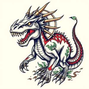 Neo-Traditional Mythosaur Tattoo