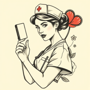Neo-Traditional Nurse Tattoo