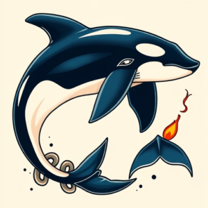 Neo-Traditional Orca Tattoo