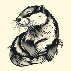 Neo-Traditional Otter Tattoo