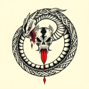 Neo-Traditional Ouroboros Tattoo