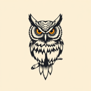 Neo-Traditional Owl Tattoo
