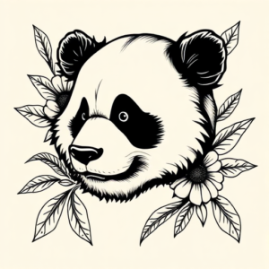 Neo-Traditional Panda Tattoo