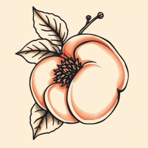 Neo-Traditional Peach Tattoo