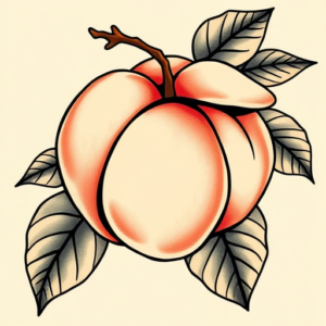 Neo-Traditional Peach Tattoo