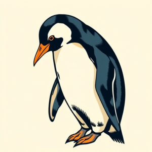 Neo-Traditional Penguin Tattoo