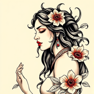 Neo-Traditional Persephone Tattoo