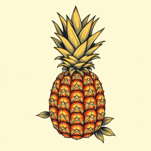 Neo-Traditional Pineapple Tattoo