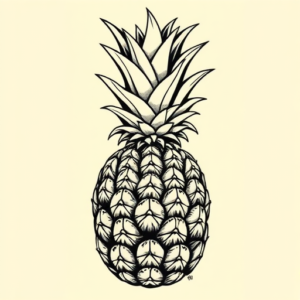 Neo-Traditional Pineapple Tattoo