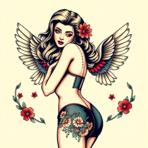 Neo-Traditional Pinup Tattoo