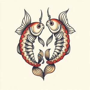 Neo-Traditional Pisces Tattoo