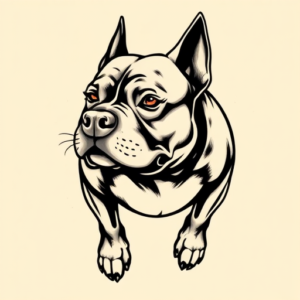 Neo-Traditional Pitbull Tattoo