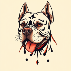 Neo-Traditional Pitbull Tattoo