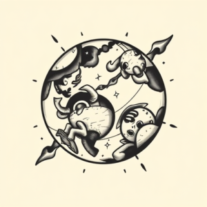 Neo-Traditional Planet Tattoo