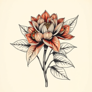 Neo-Traditional Plant Tattoo