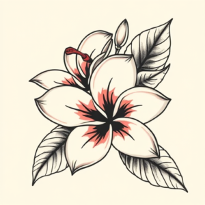 Neo-Traditional Plumeria Tattoo