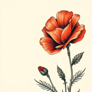 Neo-Traditional Poppy Tattoo