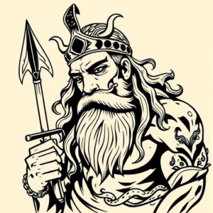 Neo-Traditional Poseidon Tattoo