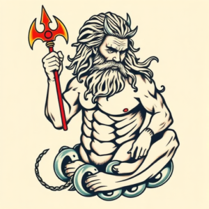 Neo-Traditional Poseidon Tattoo