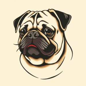 Neo-Traditional Pug Tattoo