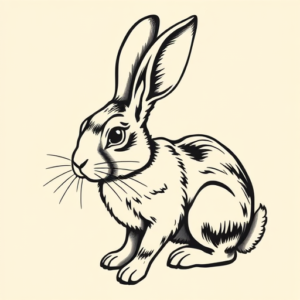 Neo-Traditional Rabbit Tattoo