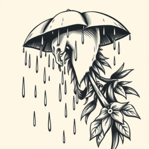 Neo-Traditional Rain Tattoo