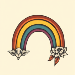 Neo-Traditional Rainbow Tattoo