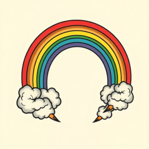 Neo-Traditional Rainbow Tattoo