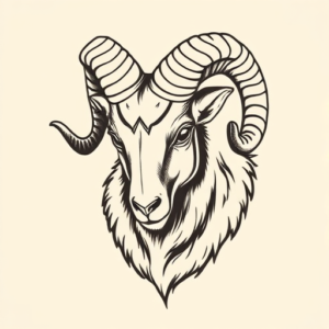 Neo-Traditional Ram Tattoo