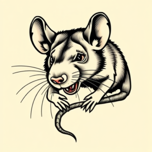 Neo-Traditional Rat Tattoo