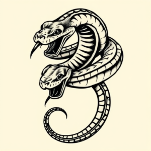 Neo-Traditional Rattlesnake Tattoo