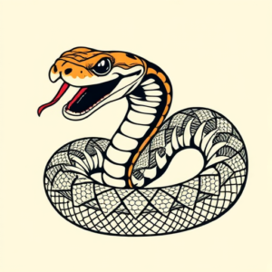Neo-Traditional Rattlesnake Tattoo