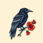 Neo-Traditional Raven Tattoo