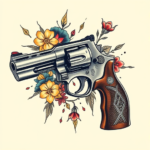 Neo-Traditional Revolver Tattoo