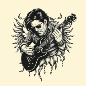 Neo-Traditional Rockstar Tattoo