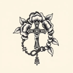 Neo-Traditional Rosary Tattoo