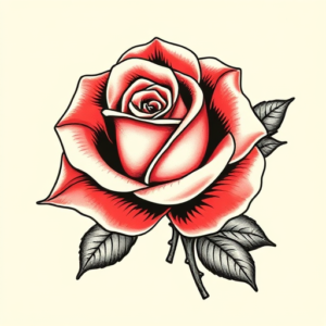 Neo-Traditional Rose Tattoo