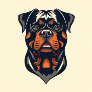 Neo-Traditional Rottweiler Tattoo