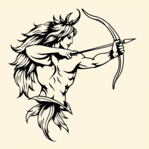 Neo-Traditional Sagittarius Tattoo