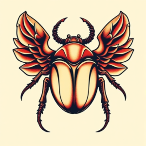 Neo-Traditional Scarab Tattoo