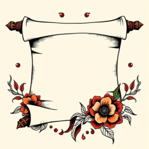 Neo-Traditional Scroll Tattoo